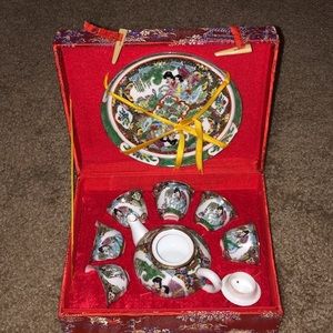 Adorable Red Chinese themed tea set ❣️